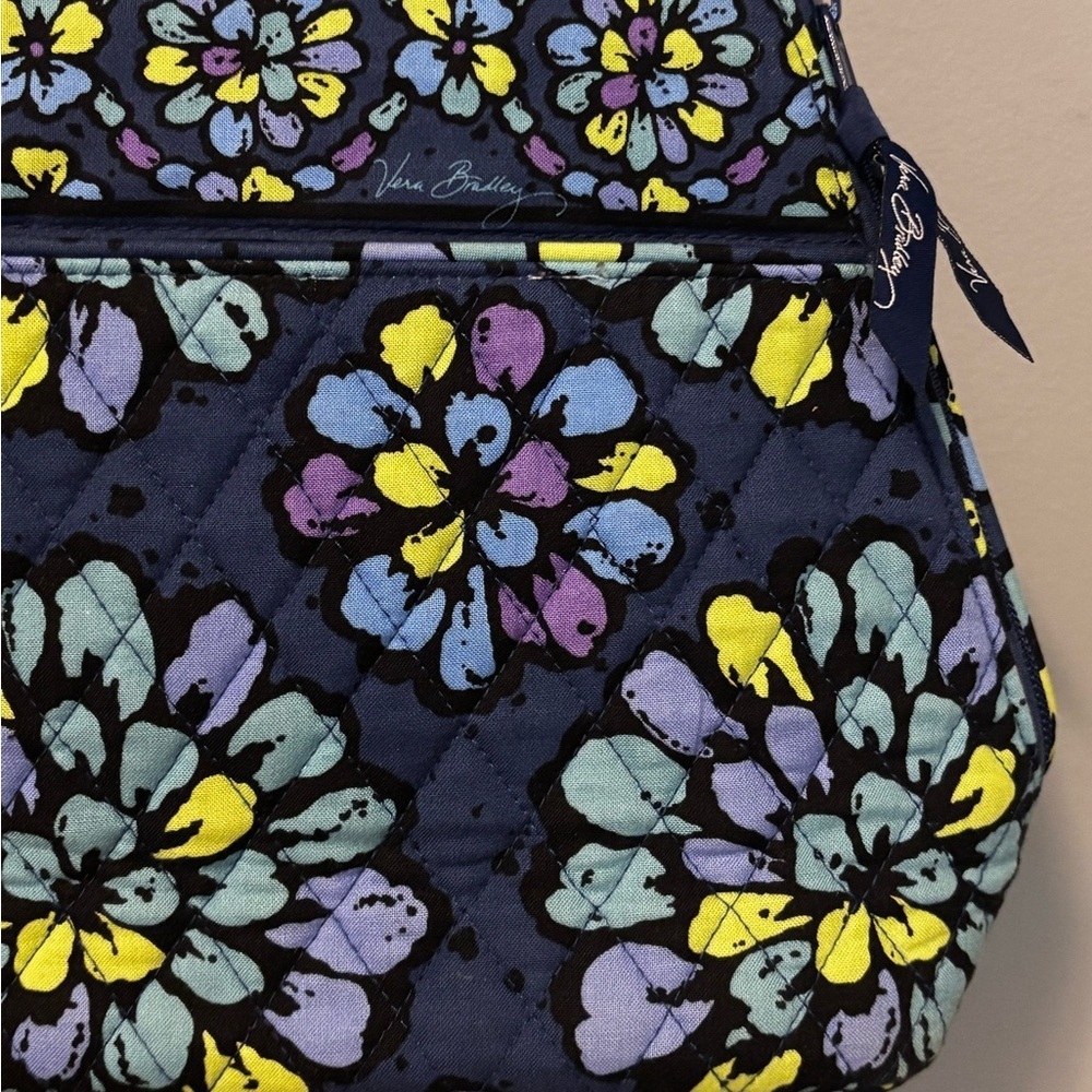 Vera Bradley Edie Satchel shoulder bag in the retired "Indigo Pop" pattern - Picture 3 of 5